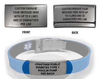 Replacement Sport Slim Bracelet Engraving Plate – 30mm. Incl. Custom Engraving. Bracelet NOT Included