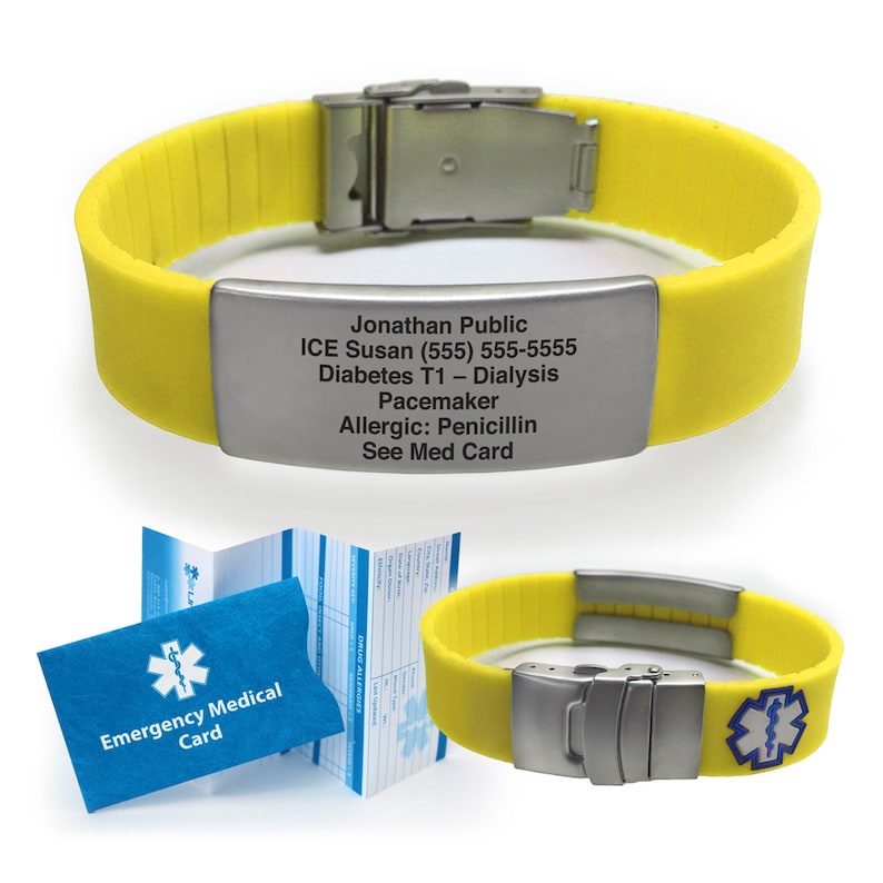 Medical ID Bracelet With Optional Medical ID Badge Etsy