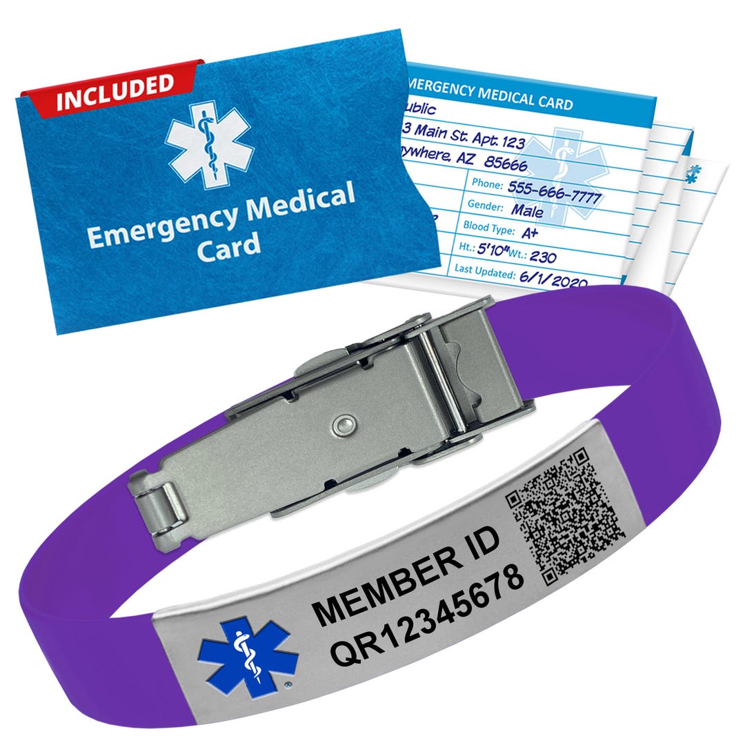 Personalized Medical Alert Bracelet With Encrypted QR Code & Emergency ...