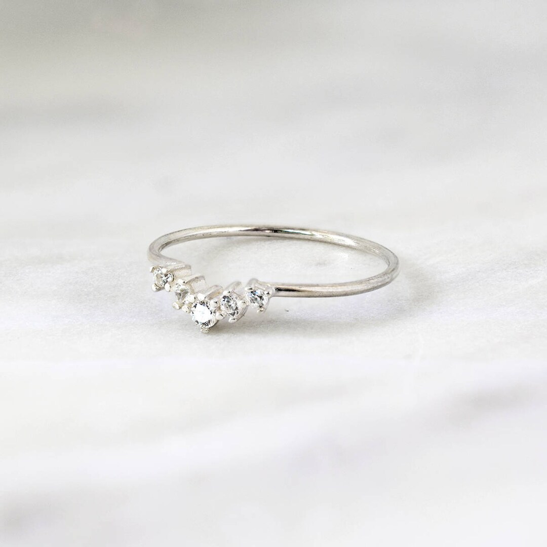 Dainty Cubic Zirconia Arch Ring CZ Stackable Arched Ring - Etsy