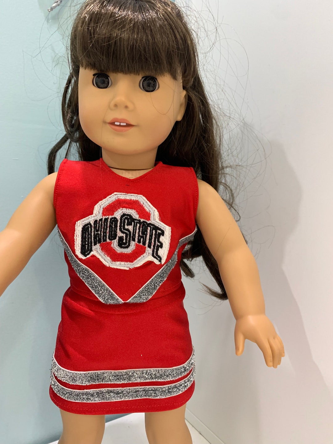 Ohio State Cheer Outfit Fits American Girl and 18 in Dolls. Embroidered
