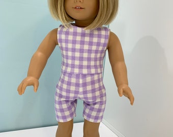 American girl Kit is wearing a knit top and shorts.  Great for exercising or just hanging out with friends.