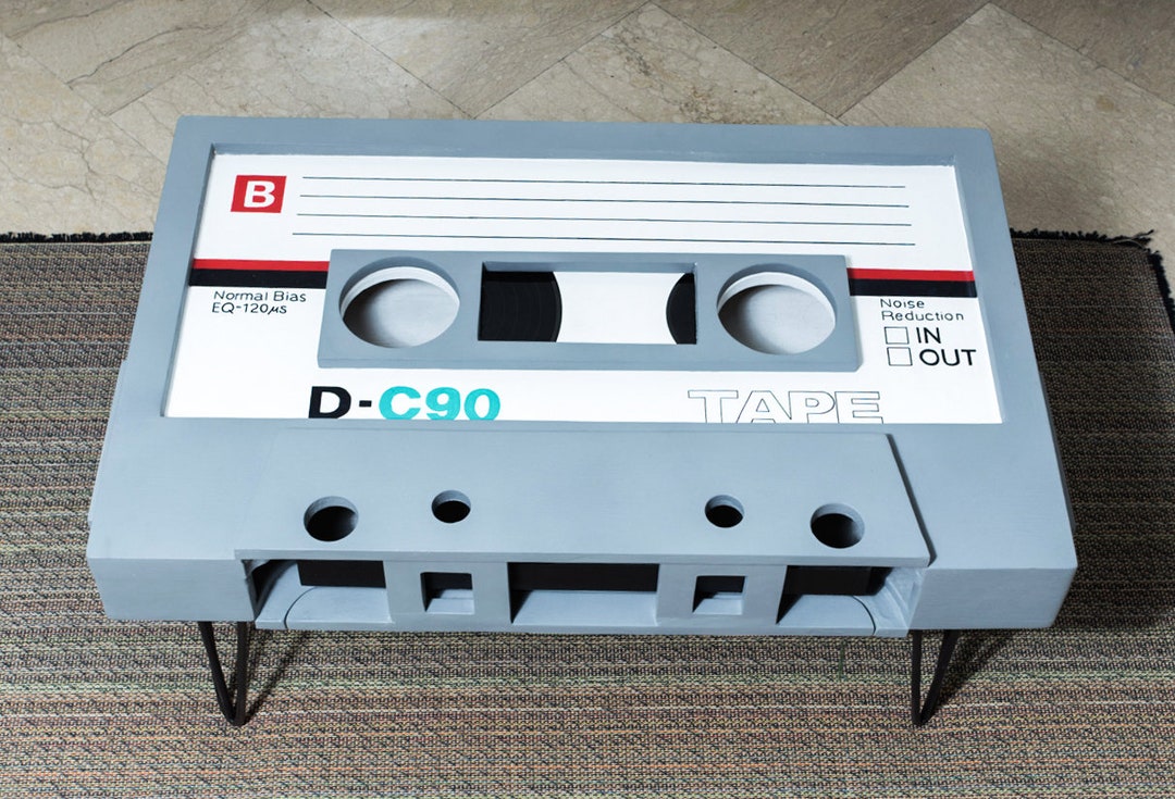 CASSETTE TAPE TABLE // Vintage 80s Wooden Cassette Table Etsy