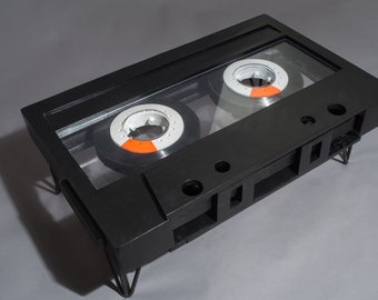 CASSETTE TAPE coffee TABLE // Vintage 80s cassette table