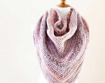 PATTERN for an Easy Crochet Triangle Scarf | Crochet Wrap | One Skein Crochet Pattern