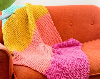 PATTERN for the BEST Beginner Knit Blanket Pattern | Knit Blanket | Knit Pattern | Baby Blanket Pattern | Knit Blanket Pattern