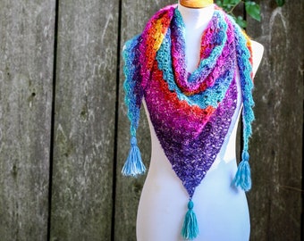 PATTERN for the Shawl In A Ball Triangle Scarf | c2c crochet pattern | triangle scarf | crochet scarf pattern | triangle scarf pattern