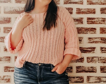 PATTERN For the Pink Lemonade Sweater | Knitting Pattern | Knit Pattern | Beginner Pattern | Sweater Pattern | Easy Pattern