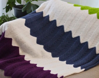 PATTERN for the best beginner chevron blanket | crochet chevron blanket | beginner crochet blanket | blanket pattern