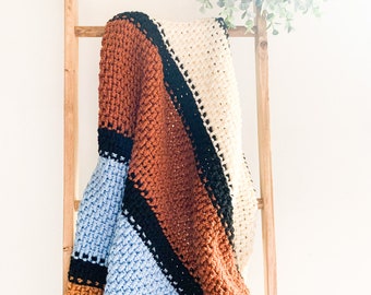 PATTERN for the Mid Century Crochet Blanket Pattern | Beginner Pattern | Crochet Blanket Pattern | Easy Blanket