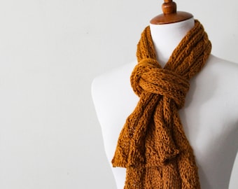 PATTERN for the Faux Cable Knit Scarf | Knitting Pattern | Knit Scarf | Scarf | YarnHookNeedles