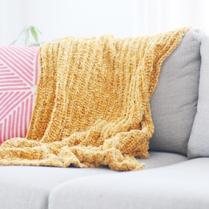 Chunky Velvet Crochet Blanket PATTERN multiple sizes available image 1