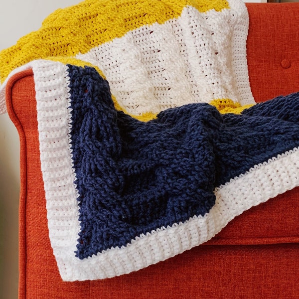 PATTERN for the Beginner Crochet Cable Blanket | Crochet Cable Blanket | Crochet Pattern | Blanket | Blanket Pattern