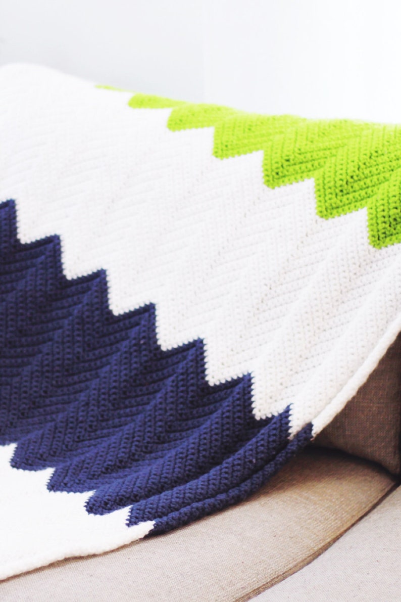 PATTERN for the best beginner chevron blanket crochet chevron blanket beginner crochet blanket blanket pattern image 7