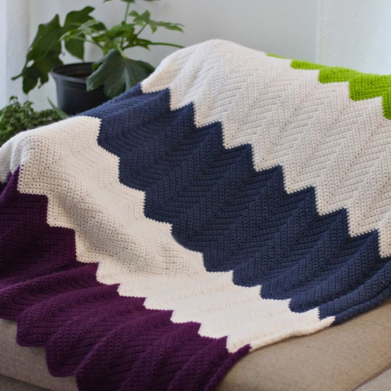 PATTERN for the best beginner chevron blanket crochet chevron blanket beginner crochet blanket blanket pattern image 1