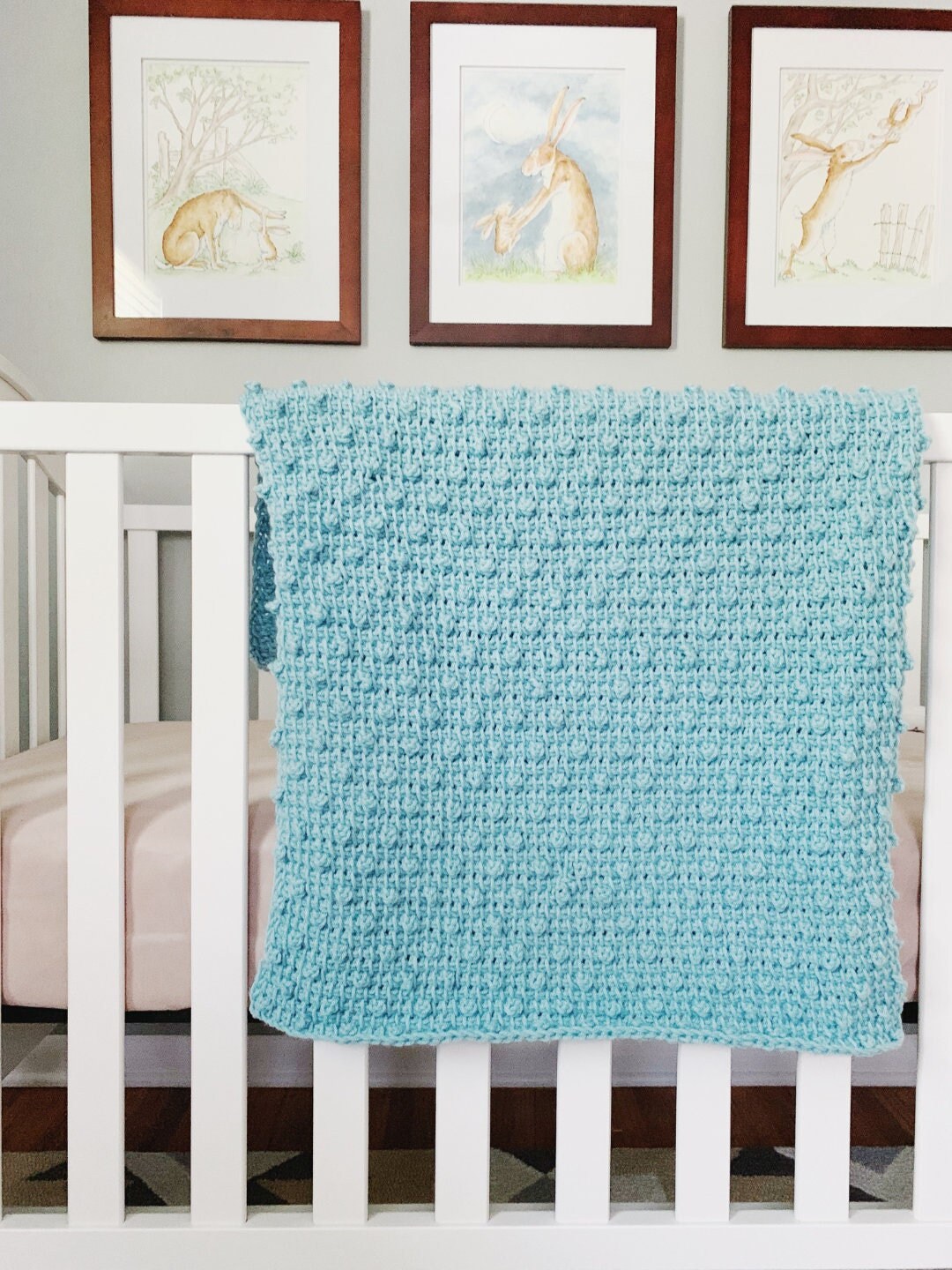 The Kingston Bobble Blanket Tunisian Crochet Blanket Multiple Blanket