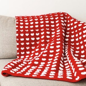 PATTERN for the Puffy Heart Crochet Blanket Heart Blanket Crochet Blanket Crochet Blanket Pattern Crochet Blanket Pattern image 1