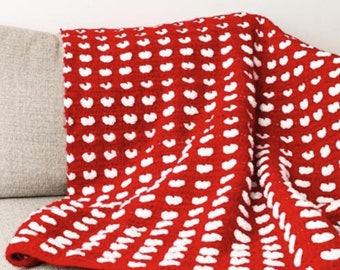 PATTERN for the Puffy Heart Crochet Blanket | Heart Blanket | Crochet Blanket | Crochet | Blanket Pattern | Crochet Blanket Pattern