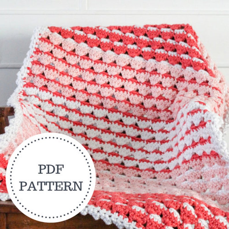 PATTERN for the Strawberries & Cream Blanket Crochet Blanket Blanket Pattern Crochet Pattern Baby Blanket Blanket image 3