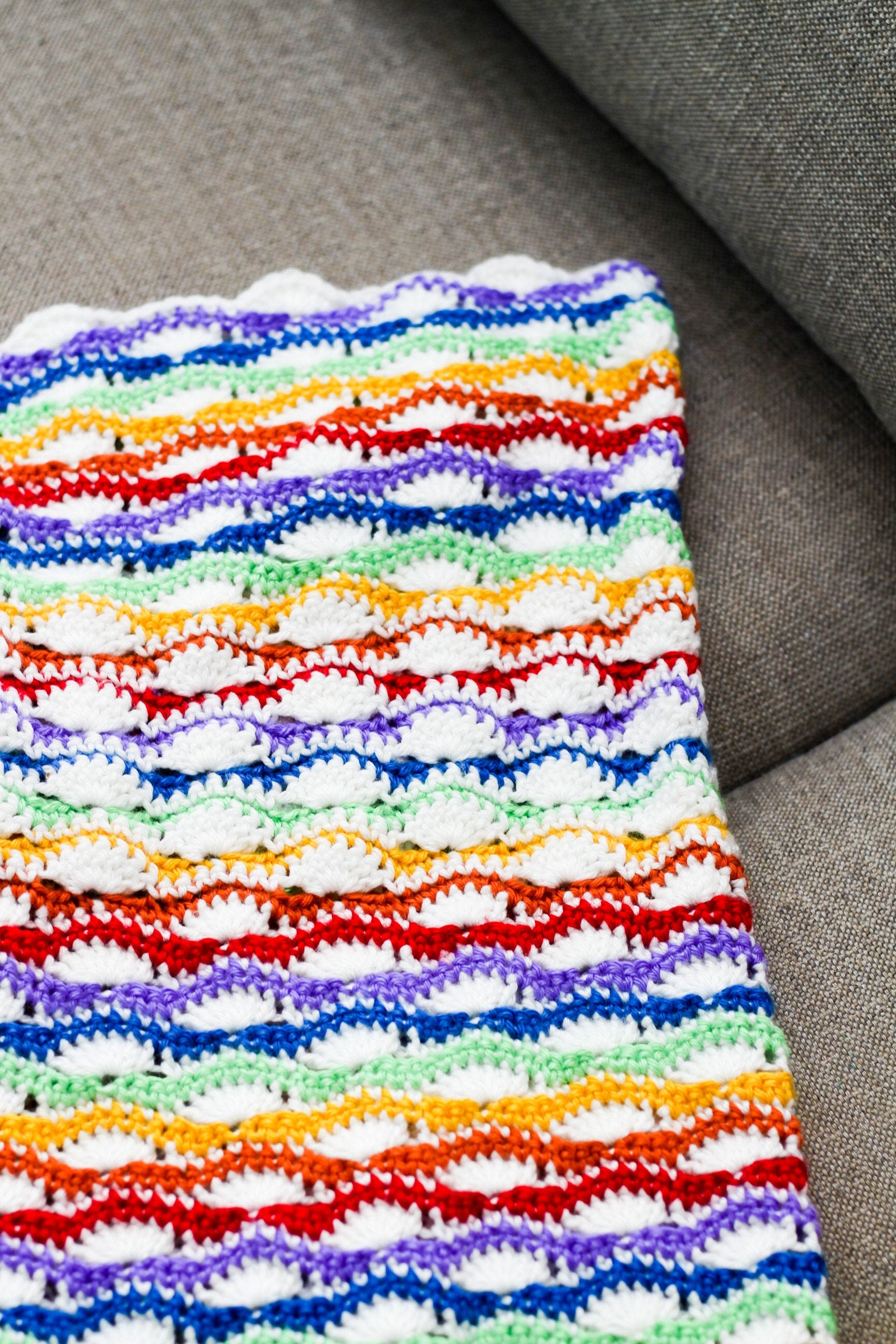 40 Rainbow Blanket Crochet Patterns to Brighten Baby Rooms, Throws, and Gift Giving 22 Pattern For the Over The Rainbow Blanket Rainbow Baby