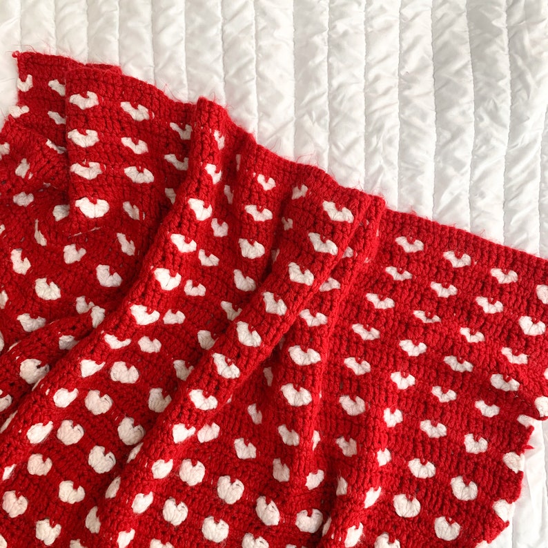 PATTERN for the Puffy Heart Crochet Blanket Heart Blanket Crochet Blanket Crochet Blanket Pattern Crochet Blanket Pattern image 5