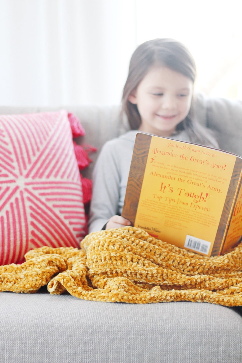 Chunky Velvet Crochet Blanket PATTERN multiple sizes available image 6