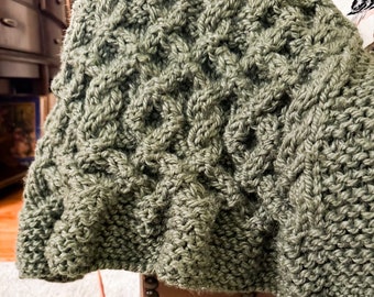 PATTERN for the Evergreen Cable Blanket | Knit Blanket | Blanket Pattern | Cable Knit Pattern | Knitting
