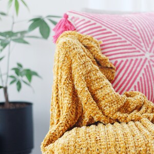 Chunky Velvet Crochet Blanket PATTERN multiple sizes available image 5