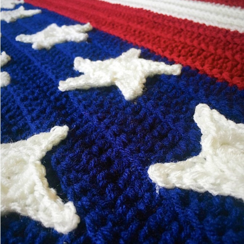 Pattern for the American Flag Crochet Throw Crochet Flag American Flag Crochet Pattern Crochet Beginner Veteran Soldier USA image 2