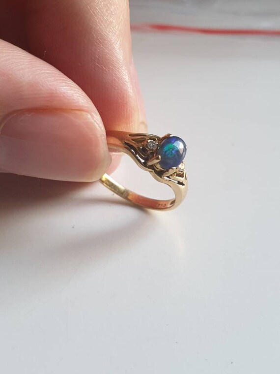 18 carat black opal ring vintage