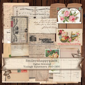 DIGITAL EPHEMERA PACK-Junk Journal-Vintage paper-Vintage Ledger-Vintage Documents