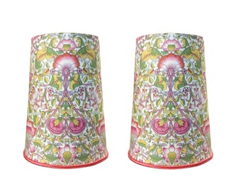 pair of clip-on lampshades 14cm cotton printed "Lodden" by William Morris