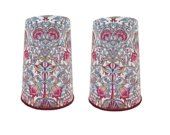 pair of clip-on lampshades flame clamp 14cm cotton printed Ianthe from Liberty of London
