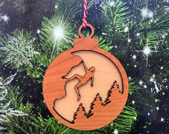 Christmas Ornament for Rock Climbers | Rock Climbing Ornament | Outdoorsmen Rock Climbing Ornament