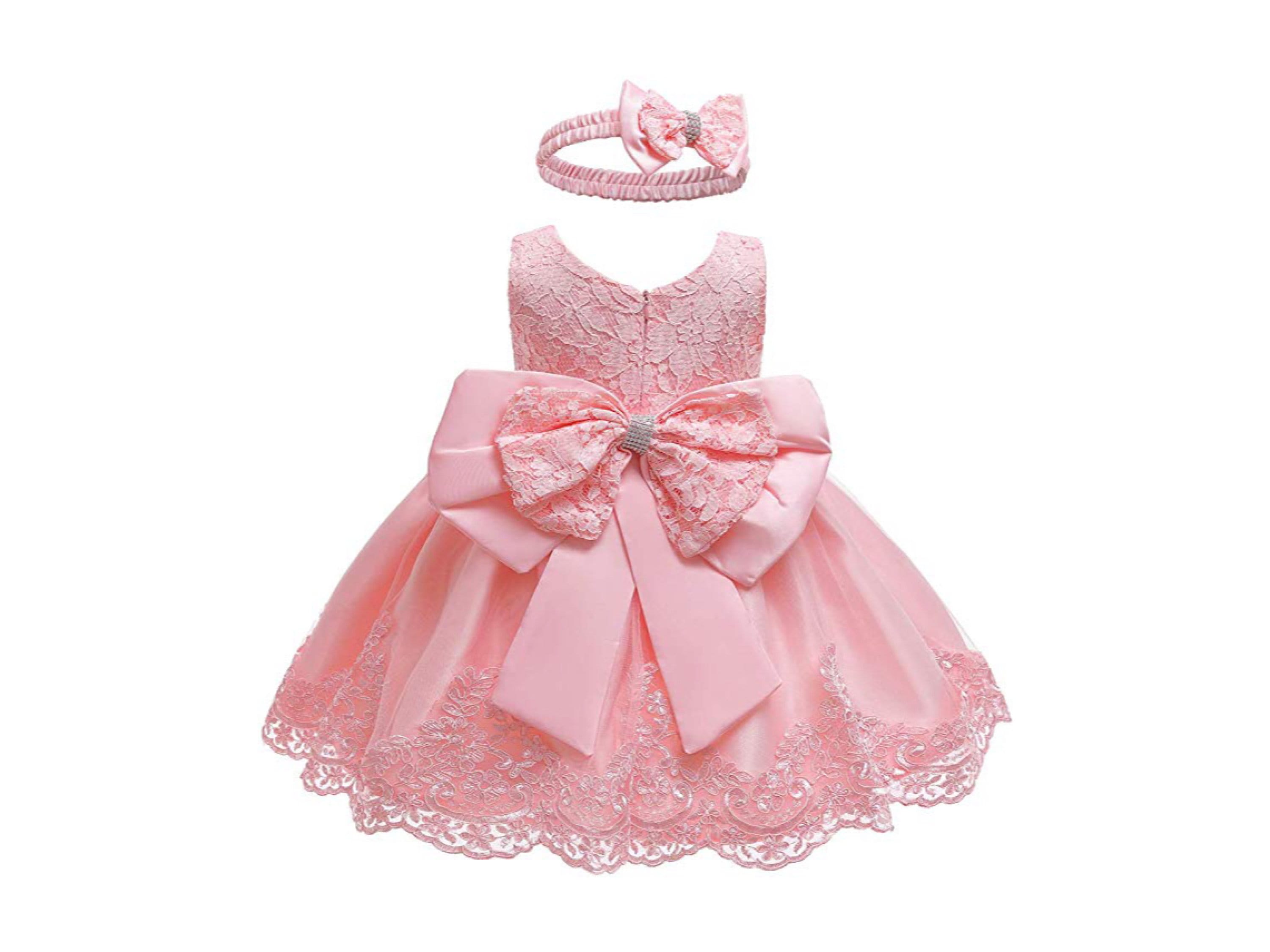 Girls Pink Bow Dress Baby Dress Flower Girl Dress Baby Etsy