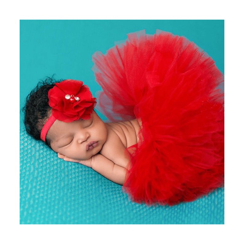 1pc Tutu Skirt and Flower Headband Headwear for Baby Girls Photography Props