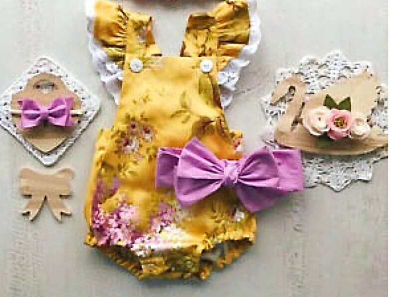Baby Vintage Style Romper Girls Floral Romper Baby Dress /& Headband Baby Outfit Thanks Giving Outfit Baby Girl Romper Baby Shower Gift