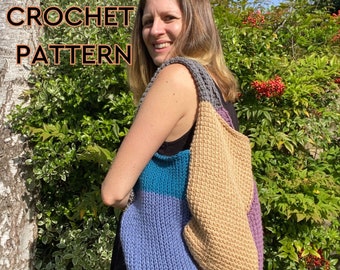 Tunisian Crochet Market Bag Pattern | Stitch Sampler (Digital Download)