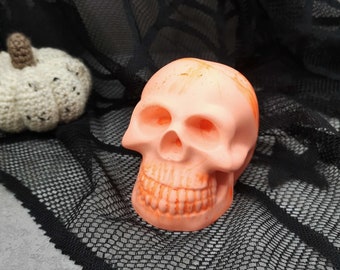 Neon Skull // Halloween decor, Day glow green or orange rave skull, Witchy homeware, bright spooky gothic display skull