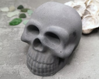 Sparkly Skull // Halloween decor, Black Granite Skull, Witchy homeware, spooky gothic display skull