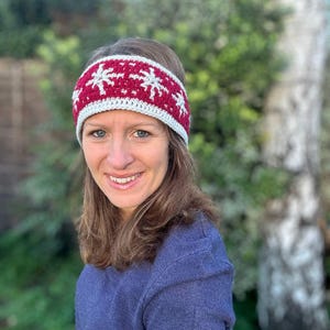 Crochet Snowflake Headband Pattern | Reversible Mosaic Design (PDF Pattern)