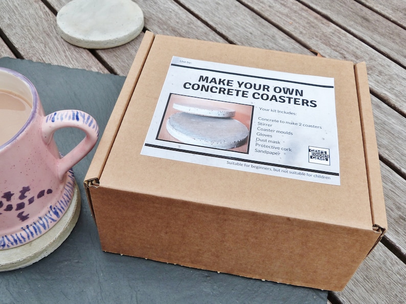 Concrete Coaster Kit Make your own Coasters Gift for Her Etsy
