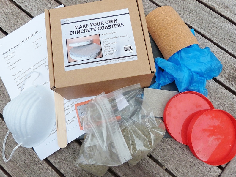 Concrete Coaster Kit Make Your Own Coasters Gift for Her Etsy UK