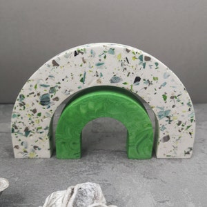 Terrazzo Rainbow, Speckled Jesmonite Arches, Unique Home Shelf Decor, Housewarming Gift, Gift for Her image 5
