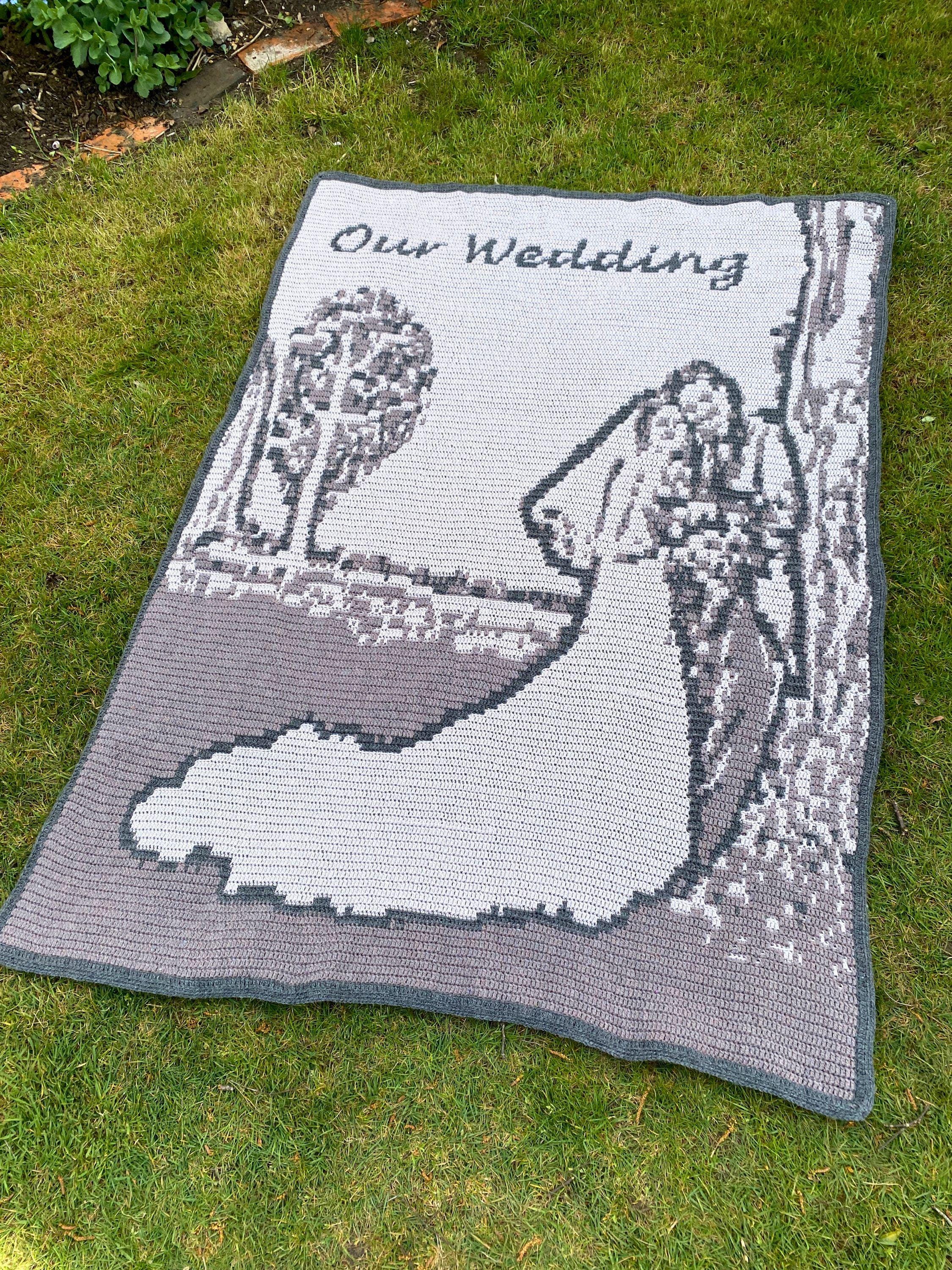 Wedding Blanket Crochet Pattern: Mosaic Bride & Groom Heirloom (PDF Wedding Blanket Crochet Pattern: Mosaic Bride & Groom Heirloom (PDF