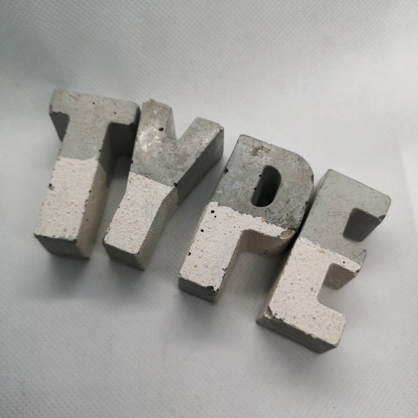 Concrete letters name sign word initials industrial decor Etsy