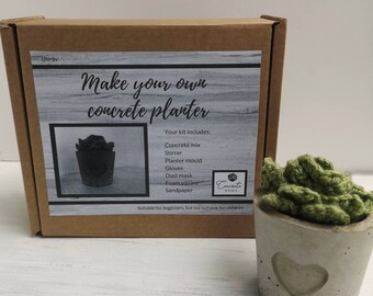 Concrete Planter Kit, Make your own Plant Pot, Gift for Him or Her, Hen Party, Adult Craft Kit, DIY, Lockdown Activity, Birthday Present,