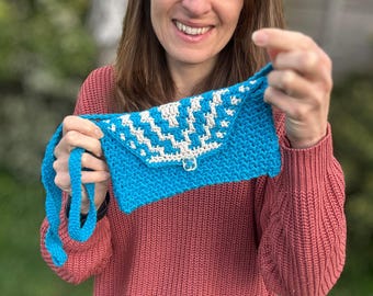 Mosaic Crochet Handbag Pattern: Vintage Geometric Crossbody (PDF)