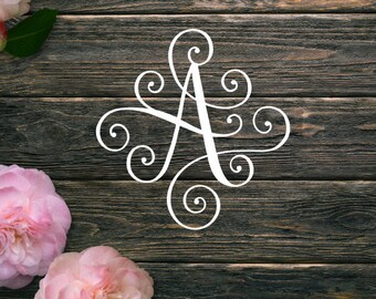 Monogram Vinyl Sticker - Yeti decal - Monogram Decal - Laptop Decal - Ipad Decal - Phone Decal - Car Decal