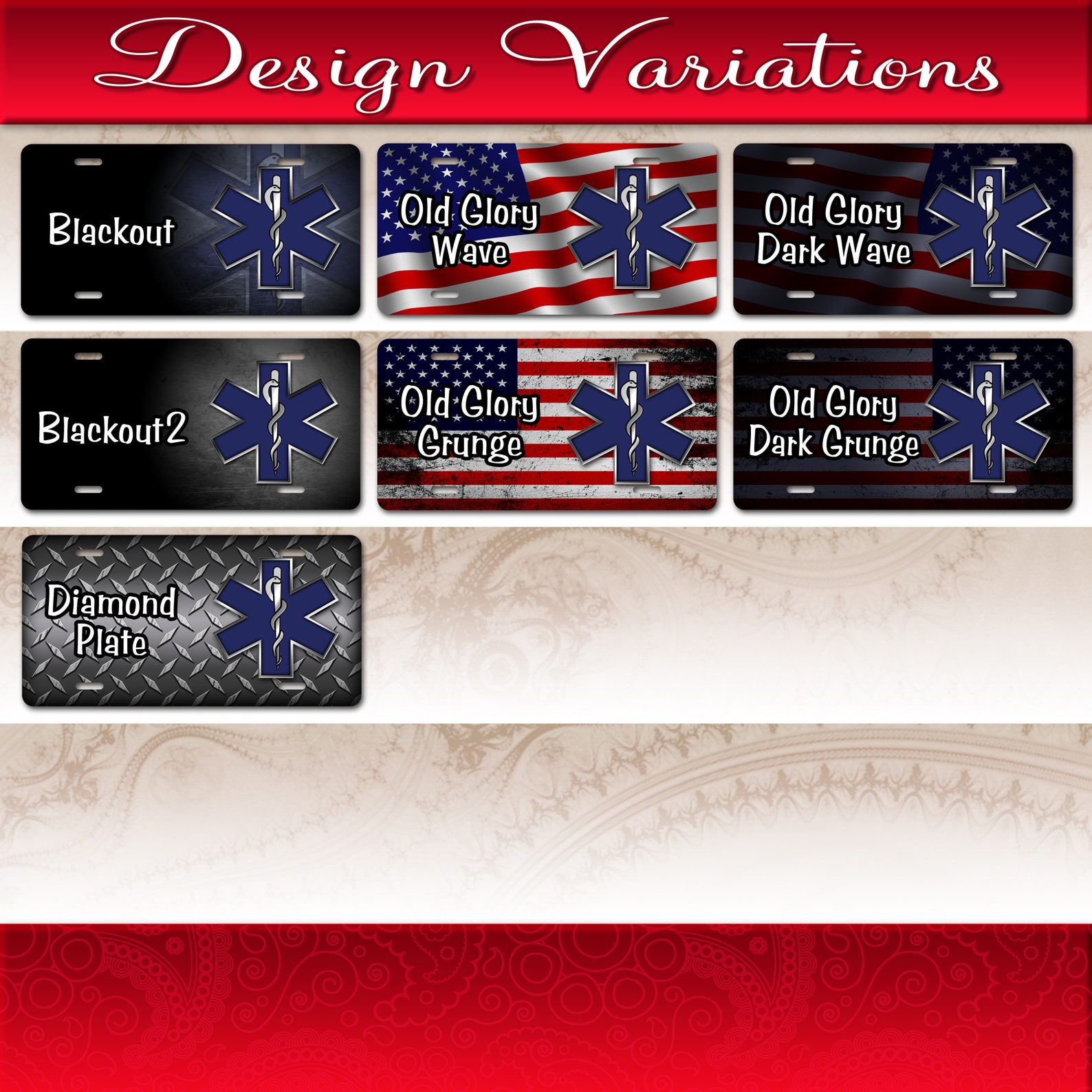 Paramedic EMS American Flag First Responder License Plate Etsy